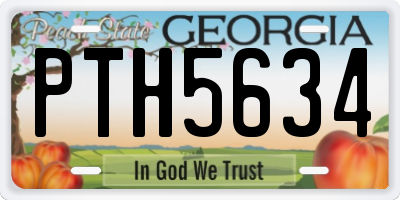 GA license plate PTH5634