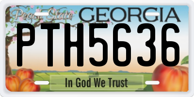 GA license plate PTH5636