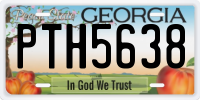 GA license plate PTH5638