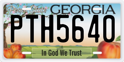GA license plate PTH5640