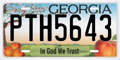 GA license plate PTH5643