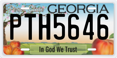 GA license plate PTH5646
