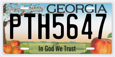 GA license plate PTH5647