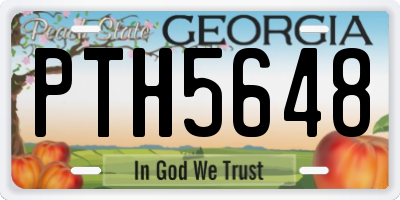 GA license plate PTH5648
