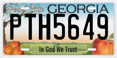 GA license plate PTH5649