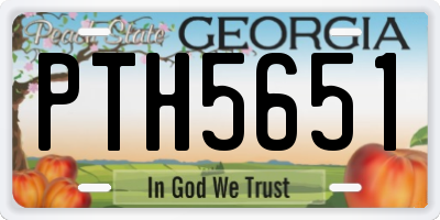 GA license plate PTH5651