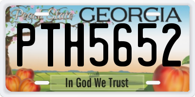 GA license plate PTH5652