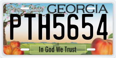 GA license plate PTH5654