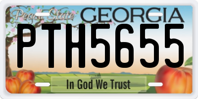 GA license plate PTH5655