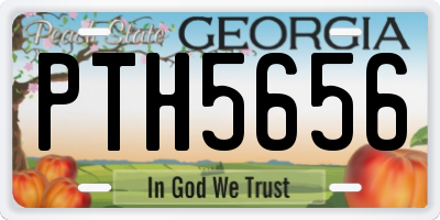 GA license plate PTH5656