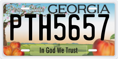 GA license plate PTH5657
