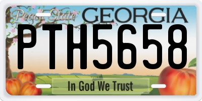 GA license plate PTH5658