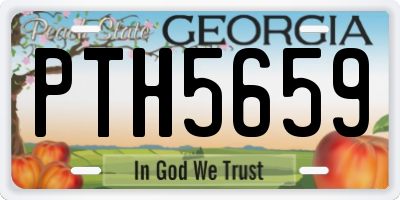 GA license plate PTH5659