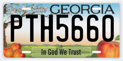 GA license plate PTH5660