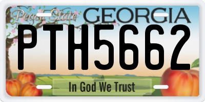 GA license plate PTH5662