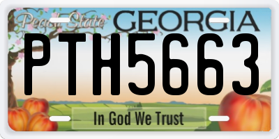 GA license plate PTH5663