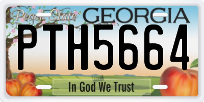 GA license plate PTH5664