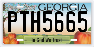 GA license plate PTH5665