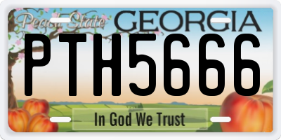 GA license plate PTH5666
