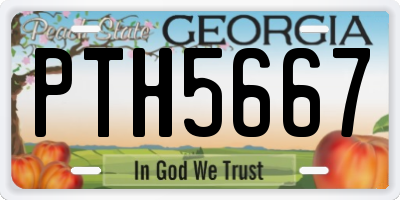 GA license plate PTH5667