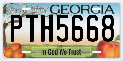 GA license plate PTH5668