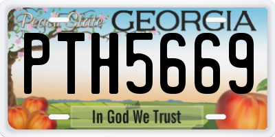 GA license plate PTH5669