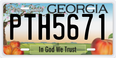 GA license plate PTH5671