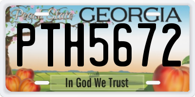 GA license plate PTH5672