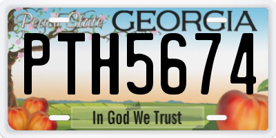 GA license plate PTH5674