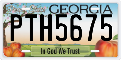 GA license plate PTH5675