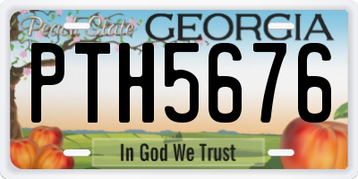 GA license plate PTH5676