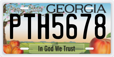 GA license plate PTH5678