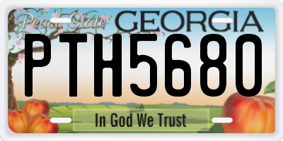 GA license plate PTH5680