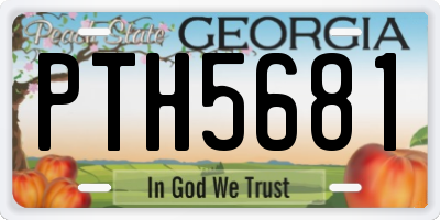 GA license plate PTH5681