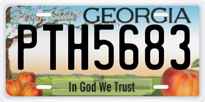 GA license plate PTH5683