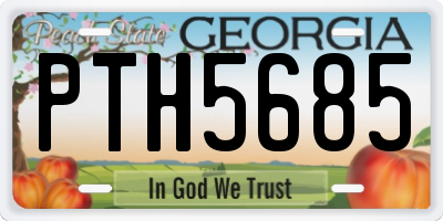 GA license plate PTH5685
