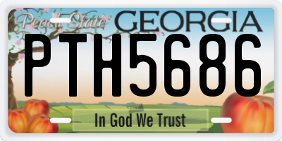 GA license plate PTH5686