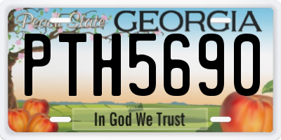 GA license plate PTH5690