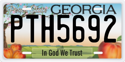 GA license plate PTH5692