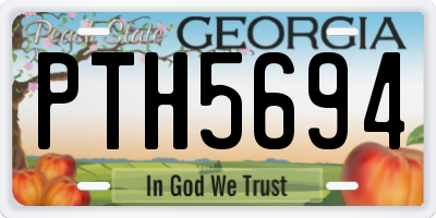 GA license plate PTH5694