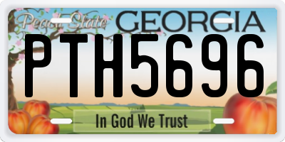 GA license plate PTH5696