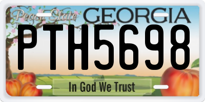 GA license plate PTH5698