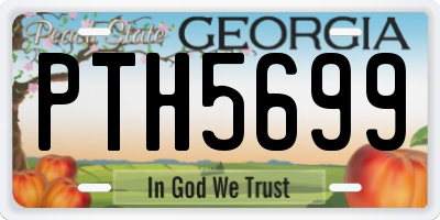 GA license plate PTH5699
