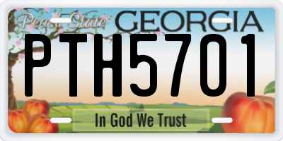 GA license plate PTH5701