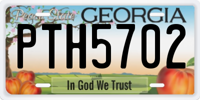 GA license plate PTH5702