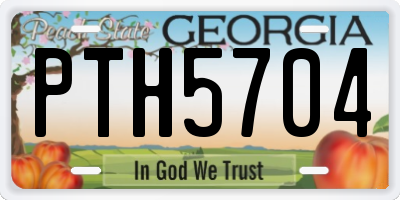 GA license plate PTH5704