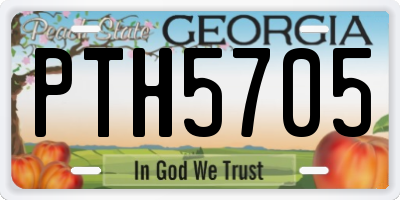 GA license plate PTH5705