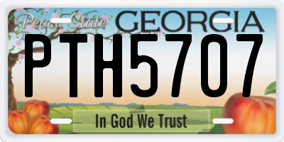 GA license plate PTH5707