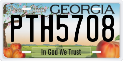 GA license plate PTH5708