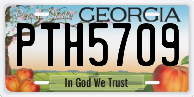 GA license plate PTH5709